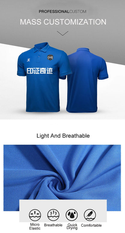 Kelme Men's Casual Polo Shirt, Daily Training Collar T-shirt, Outdoor Running Breathable Short Sleeved Quick Drying Yoga Suit