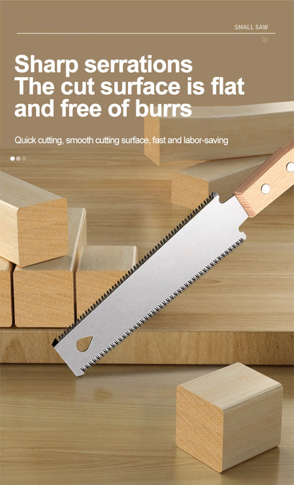 Japanese Style Hand Saw Non-slip Wooden Handle Pull Saw Flush Cut Saw Flexible Handsaw Woodworking Cutting Tool Hand Saw
