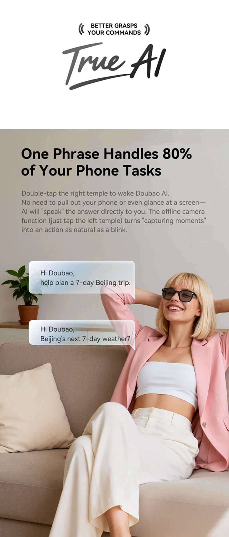 Xiaomi 8K AI Smart Glasses With 100MP Camera Chat GPT Touch Sport Sunglasses Bluetooth Call Video Music Player For Men Women