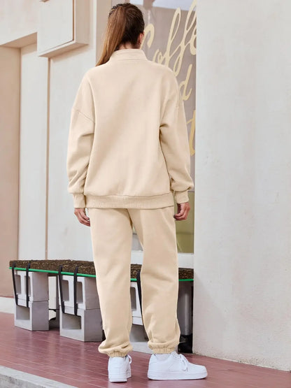 Hot Sale Of The Season Pure Color Casual Sportswear Hoodie Pants Women's Set No Pocket Cross-Border Independent Station Polyeste