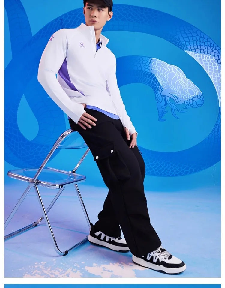 Kelme Sports Hoodie Half Zip Running Long Sleeved Men's Autumn And Winter Fitness Jacket Football Training Suit Running