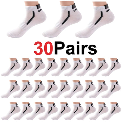 Men's Anti-Slip Boat Socks-5Pair Block Print Ankle Socks for Business & Sports, Breathable Sweat Resistant Anti-odor Comfortable