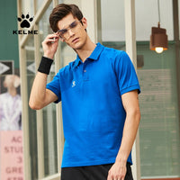 Kelme Men's Casual Polo Shirt, Daily Training Collar T-shirt, Outdoor Running Breathable Short Sleeved Quick Drying Yoga Suit