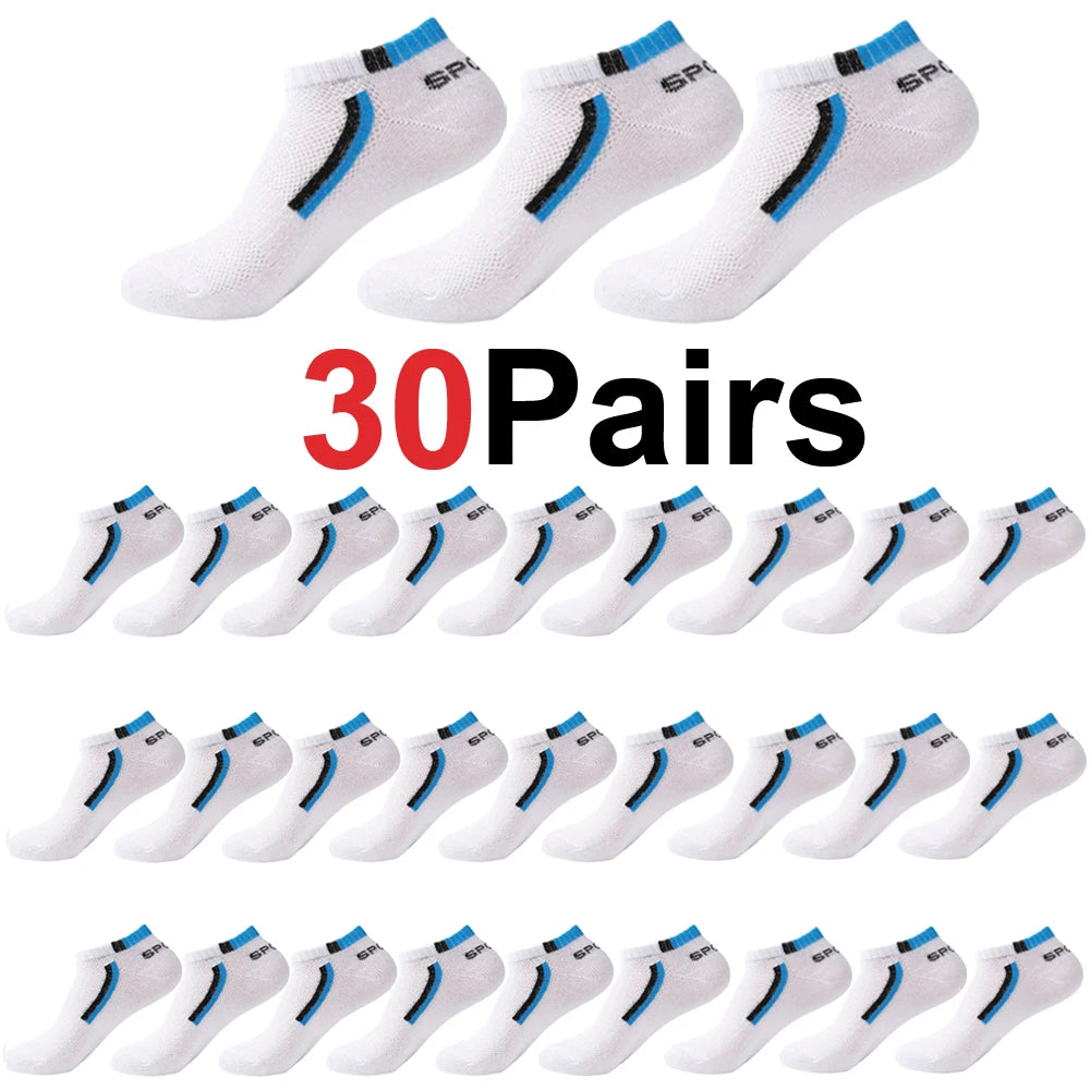 Men's Anti-Slip Boat Socks-5Pair Block Print Ankle Socks for Business & Sports, Breathable Sweat Resistant Anti-odor Comfortable