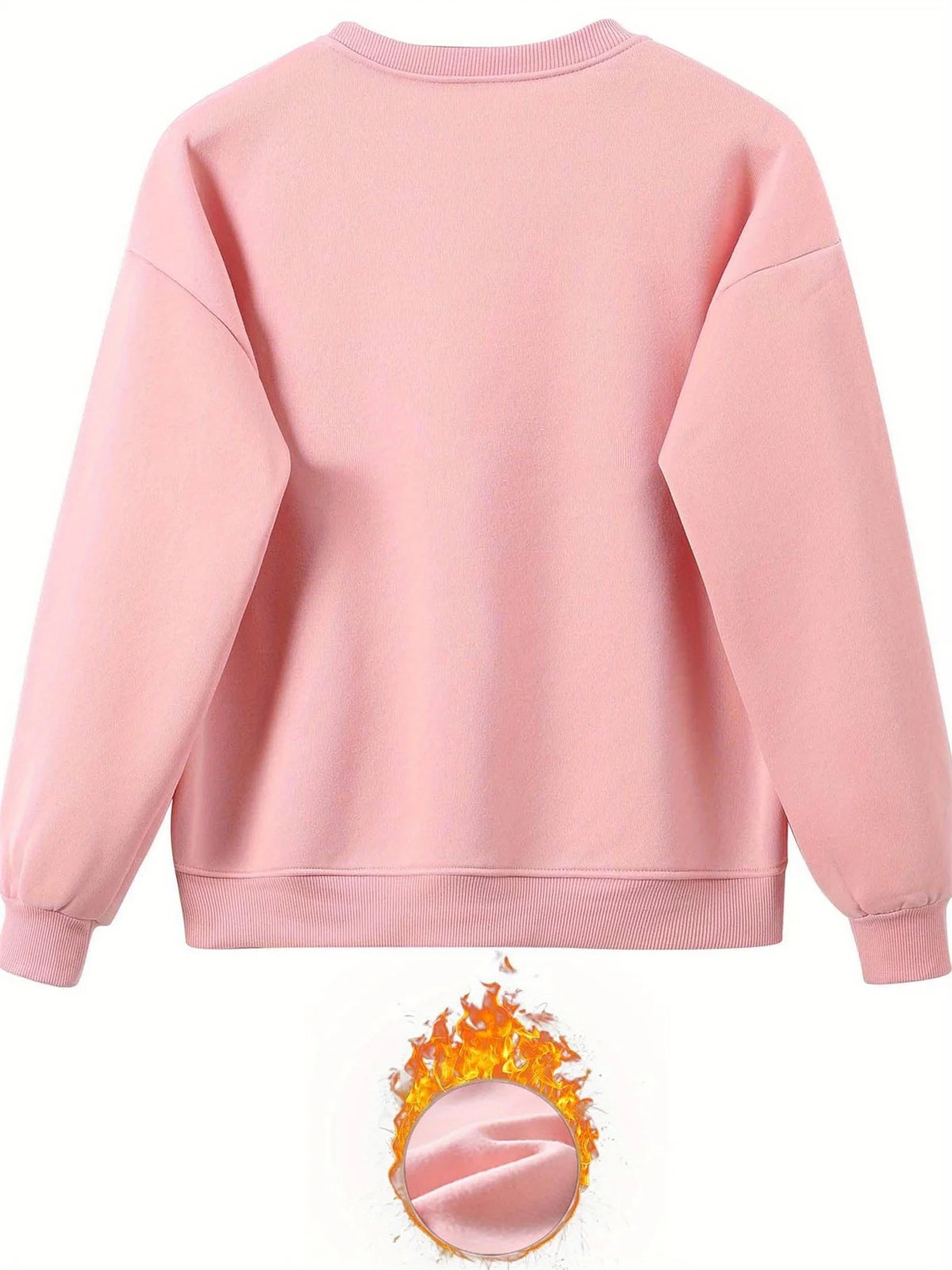 Women's Autumn/Winter Hip Hop Casual Street Fashion Heart Pattern Printed Round Neck Sweatshirt+Sweatpants Warm Set