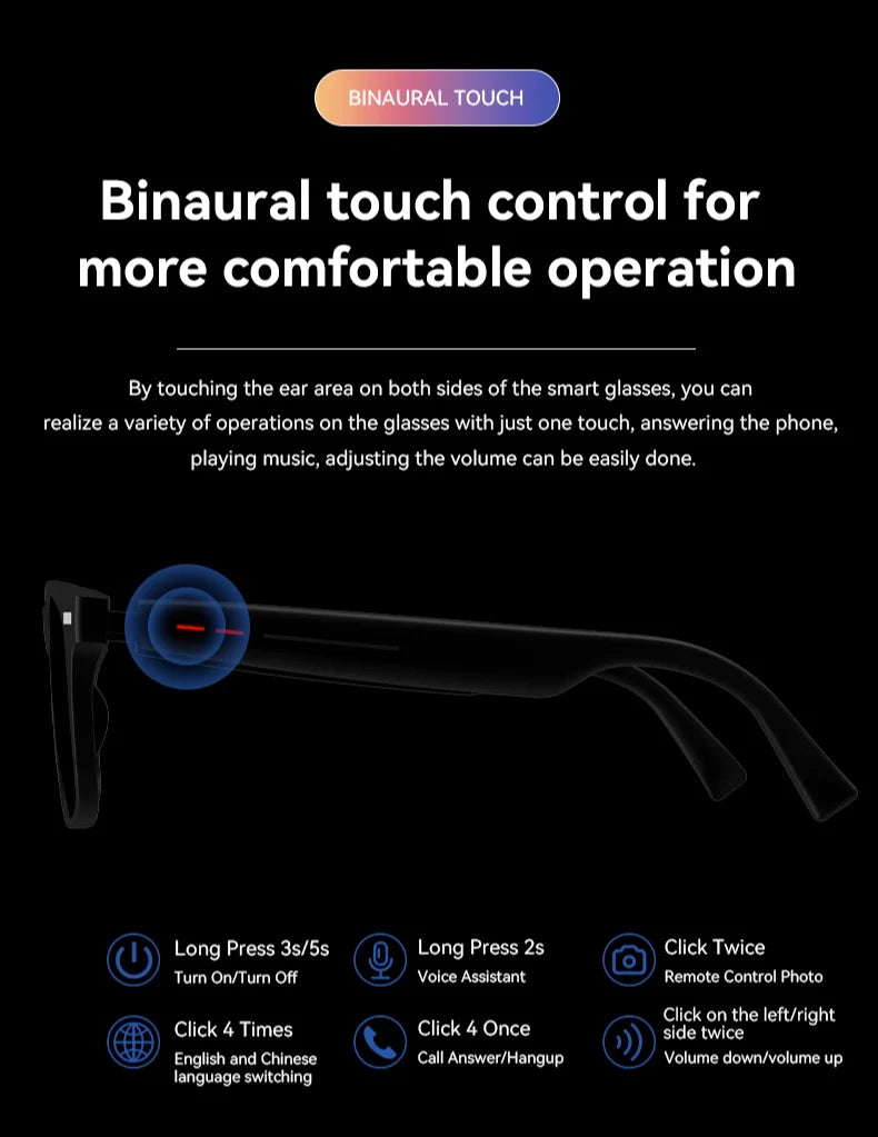 New Camera Smart Music Women Men Sports Sunglasses Headphones Wireless Bluetooth Talking Headset HIFI Audio Bluetooth Glasses