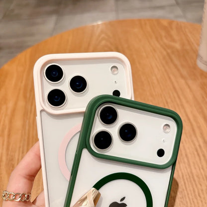 Armor for Magsafe Case for iPhone 17 Air 16 15 14 Pro Max 13 12 Mini 11 X XS MAX XR 7 8 Plus Soft+Hard Acrylic Transparent Cover