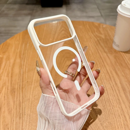 Armor for Magsafe Case for iPhone 17 Air 16 15 14 Pro Max 13 12 Mini 11 X XS MAX XR 7 8 Plus Soft+Hard Acrylic Transparent Cover