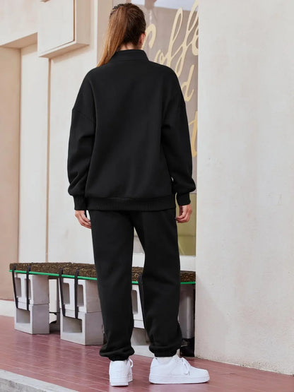 Hot Sale Of The Season Pure Color Casual Sportswear Hoodie Pants Women's Set No Pocket Cross-Border Independent Station Polyeste