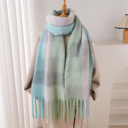2025 NEW Luxury Cashmere Women Plaid Scarf Winter Warm Shawl and Wrap Bandana Pashmina Long Tassel Female Foulard Thick Blanket