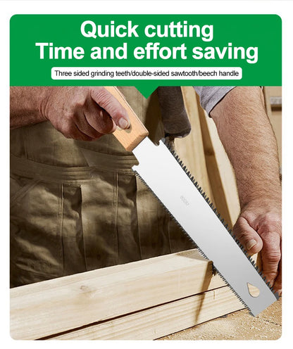 Japanese Style Hand Saw Non-slip Wooden Handle Pull Saw Flush Cut Saw Flexible Handsaw Woodworking Cutting Tool Hand Saw