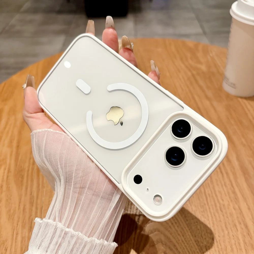 Armor for Magsafe Case for iPhone 17 Air 16 15 14 Pro Max 13 12 Mini 11 X XS MAX XR 7 8 Plus Soft+Hard Acrylic Transparent Cover