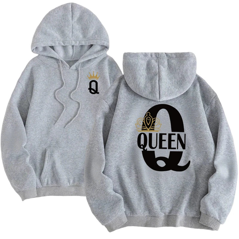 Hot Sales Mens Womens Hoodies King Queen Printing Sweatshirts Versatile Casual Couple's Clothing Daily Pullover Fall Winter Y2k