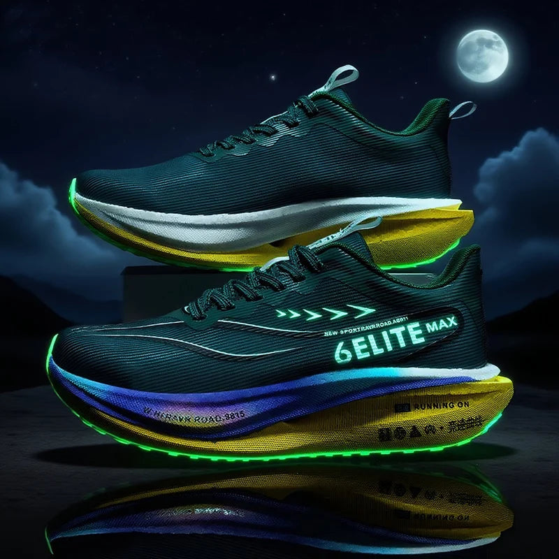 Men Running Shoes Carbon Plate Marathon Speciality Sports Breathable Lightweight Women's Comfortable Nonskid Leisure Sneakers