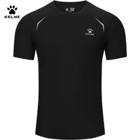 Kelme Men's Sports Tops Quick-drying Fitness Clothes Outdoor Running Breathable Short-sleeved Soccer Basketball T-shirt