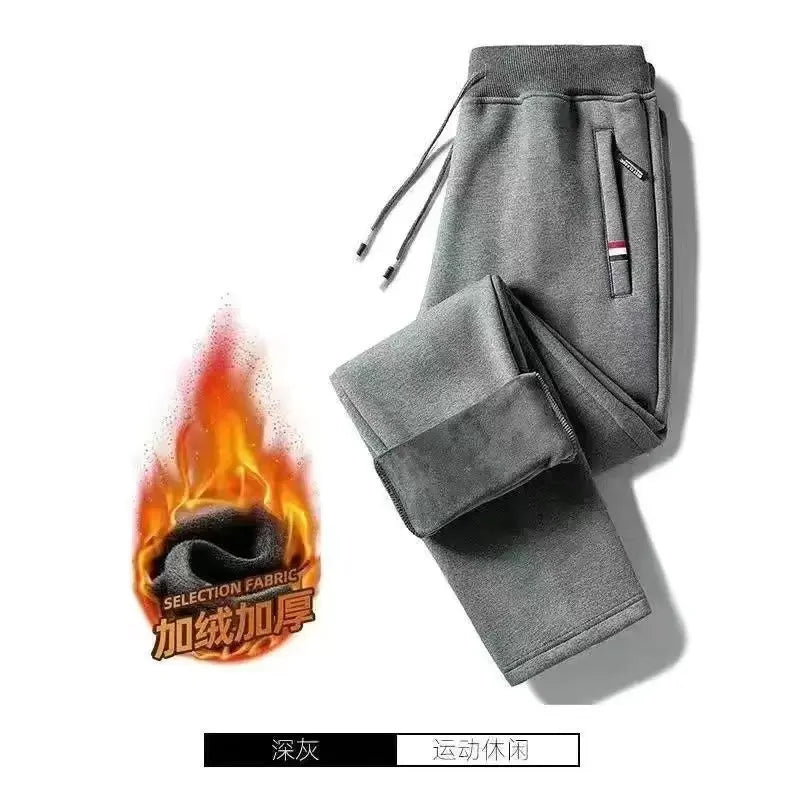 2024 Autumn Winter Plush Thickened Sports Pants for Men  Warm Casual Joggers Pants Loose Leggings for Men Sweatpants