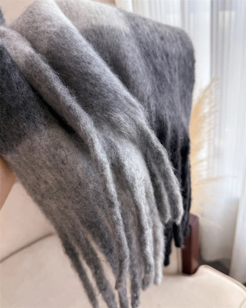 2025 NEW Luxury Cashmere Women Plaid Scarf Winter Warm Shawl and Wrap Bandana Pashmina Long Tassel Female Foulard Thick Blanket