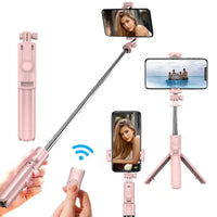 Wireless Selfie Stick Tripod with Detachable Remote for iPhone TikTok Live Streaming