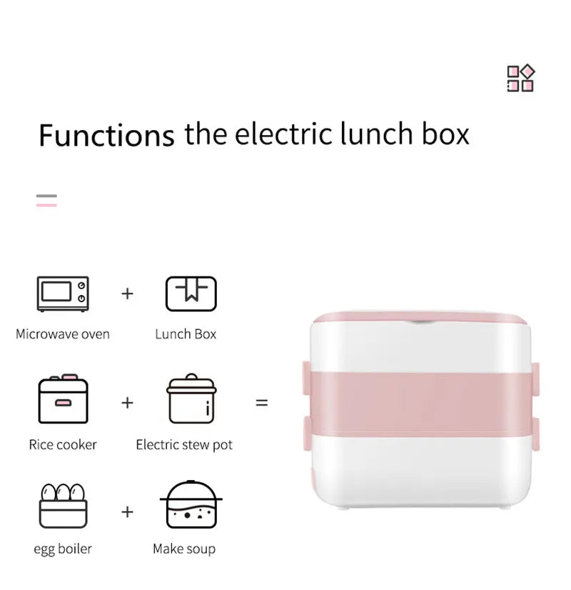 Portable Electric Heating Lunch Box Multi-Functional Reservation Electric Bento Box for Office Workers And Students