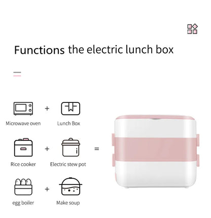 Portable Electric Heating Lunch Box Multi-Functional Reservation Electric Bento Box for Office Workers And Students
