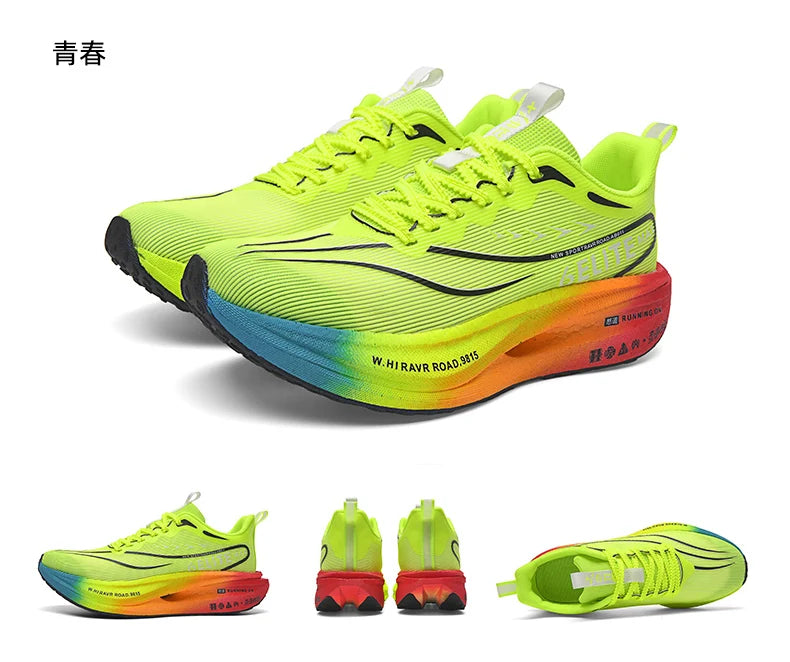 Men Running Shoes Carbon Plate Marathon Speciality Sports Breathable Lightweight Women's Comfortable Nonskid Leisure Sneakers