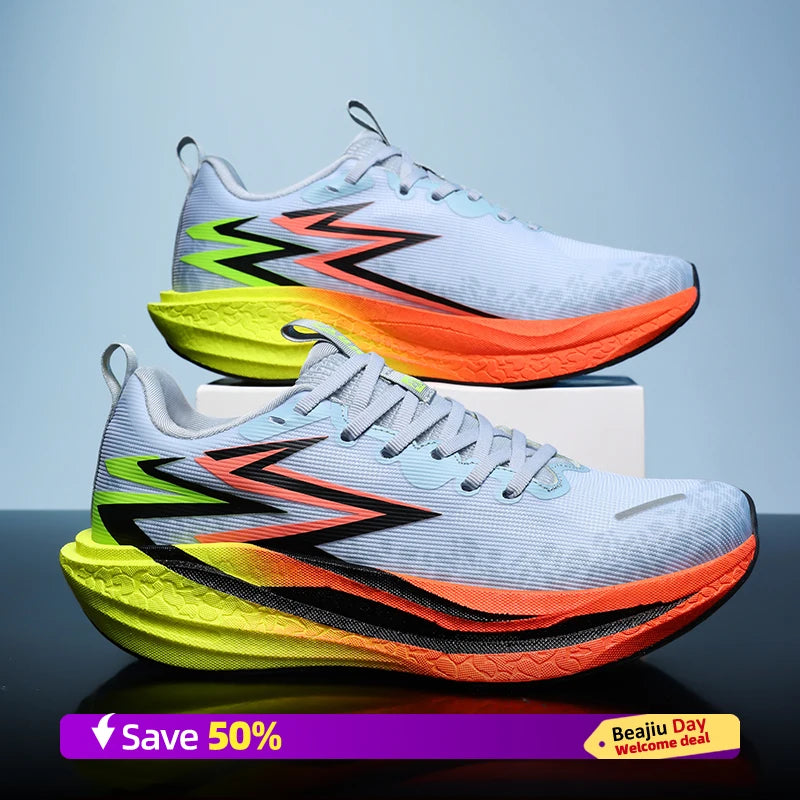 Men Sports Running Shoes Casual Marathon Breathable Lightweight Women's Comfortable Athletic Nonskid Walking Sneakers