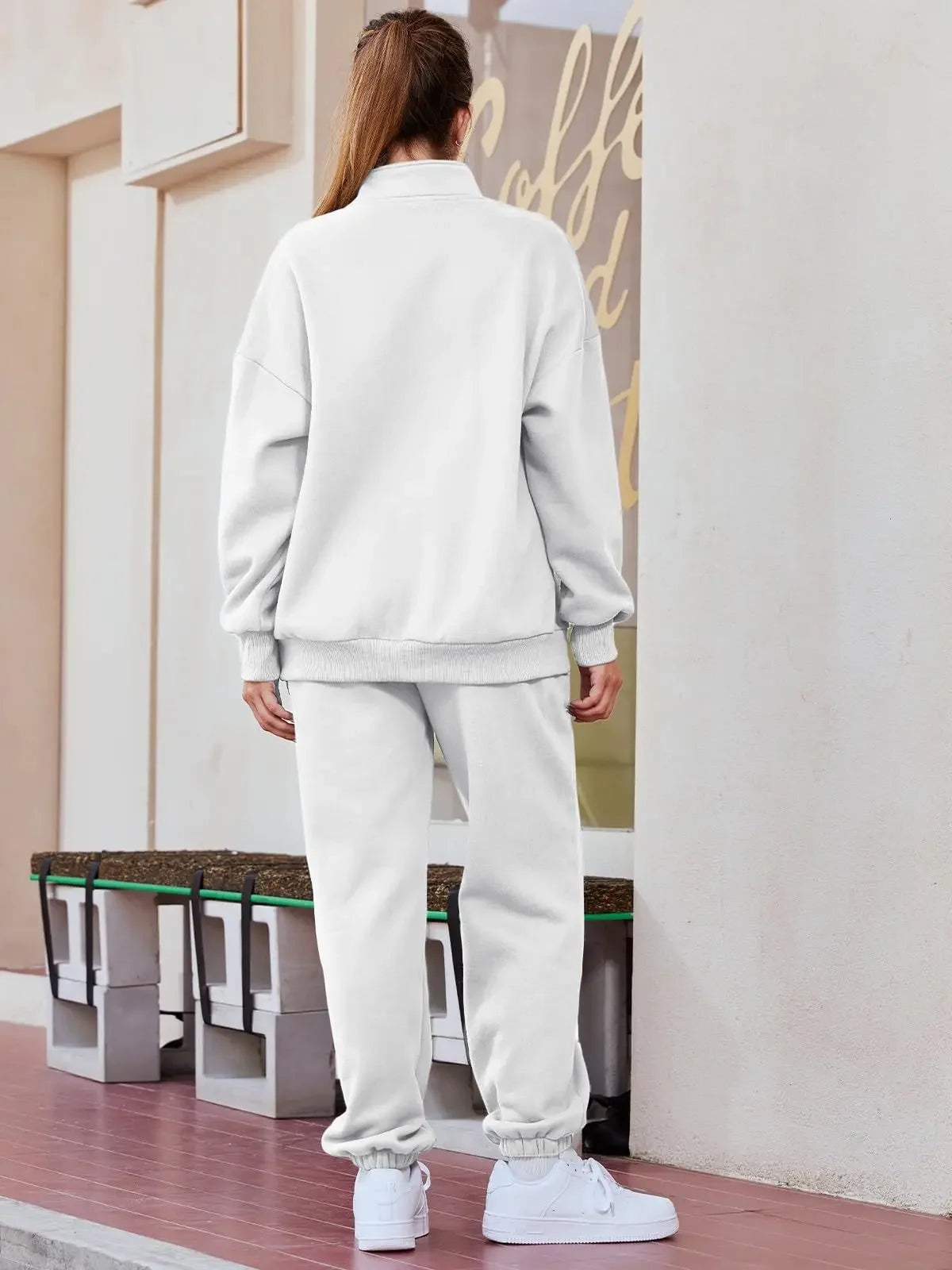 Hot Sale Of The Season Pure Color Casual Sportswear Hoodie Pants Women's Set No Pocket Cross-Border Independent Station Polyeste