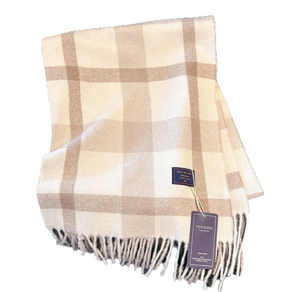 2025 New Wool Women Scarf Luxury Cashmere Winter Blanket Wraps Casual Plaid Print Pashmina Bufanda Travel Poncho Stoles Echarpe