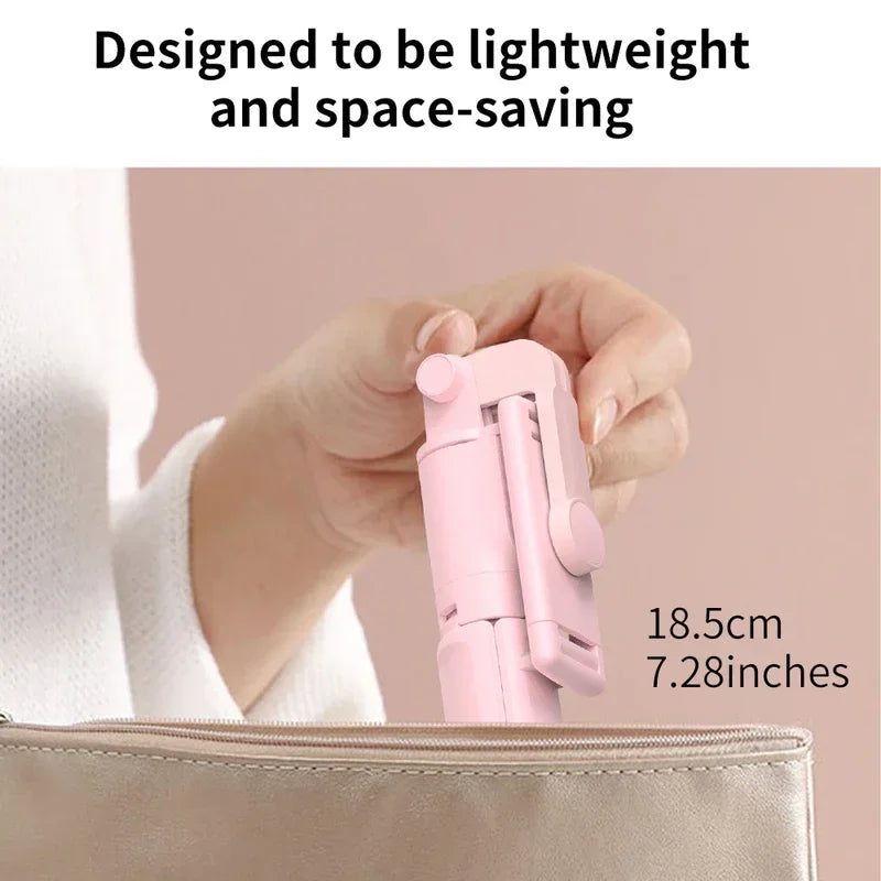 Wireless Selfie Stick Tripod with Detachable Remote for iPhone TikTok Live Streaming
