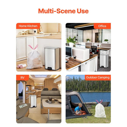 13-Gallon Drawstring Trash Bags 110 Count Extra Thick Fresh Scent Kitchen Garbage Bags for Home Kitchen Office Camping (White)