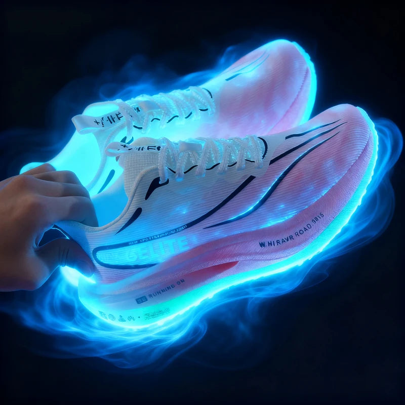 Men Running Shoes Carbon Plate Marathon Speciality Sports Breathable Lightweight Women's Comfortable Nonskid Leisure Sneakers