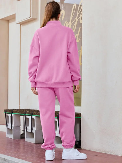 Hot Sale Of The Season Pure Color Casual Sportswear Hoodie Pants Women's Set No Pocket Cross-Border Independent Station Polyeste