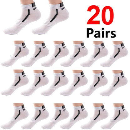 Men's Anti-Slip Boat Socks-5Pair Block Print Ankle Socks for Business & Sports, Breathable Sweat Resistant Anti-odor Comfortable