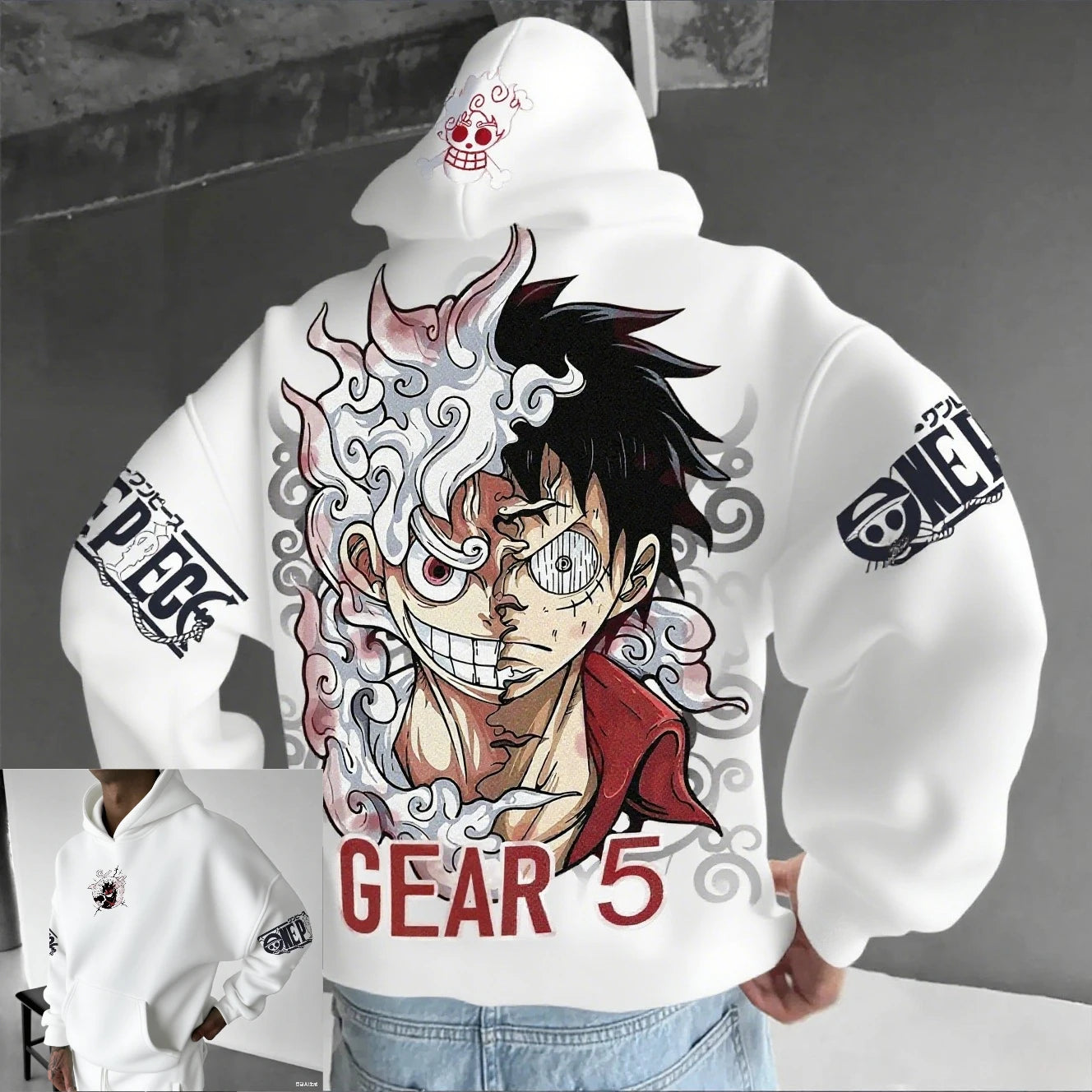 One Piece Luffy Gear 5 Nika Anime Hoodie Men Women Streetwear Casual Pullover Sweatshirt Autumn Winter Cosplay Long Sleeve Tops