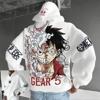 One Piece Luffy Gear 5 Nika Anime Hoodie Men Women Streetwear Casual Pullover Sweatshirt Autumn Winter Cosplay Long Sleeve Tops