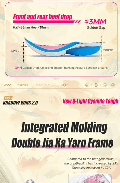 IRUNSVAN  Shadow Wing 2.0 Professional Training Racing Running Lightweight Carbon Plate Men Cushioning Shock