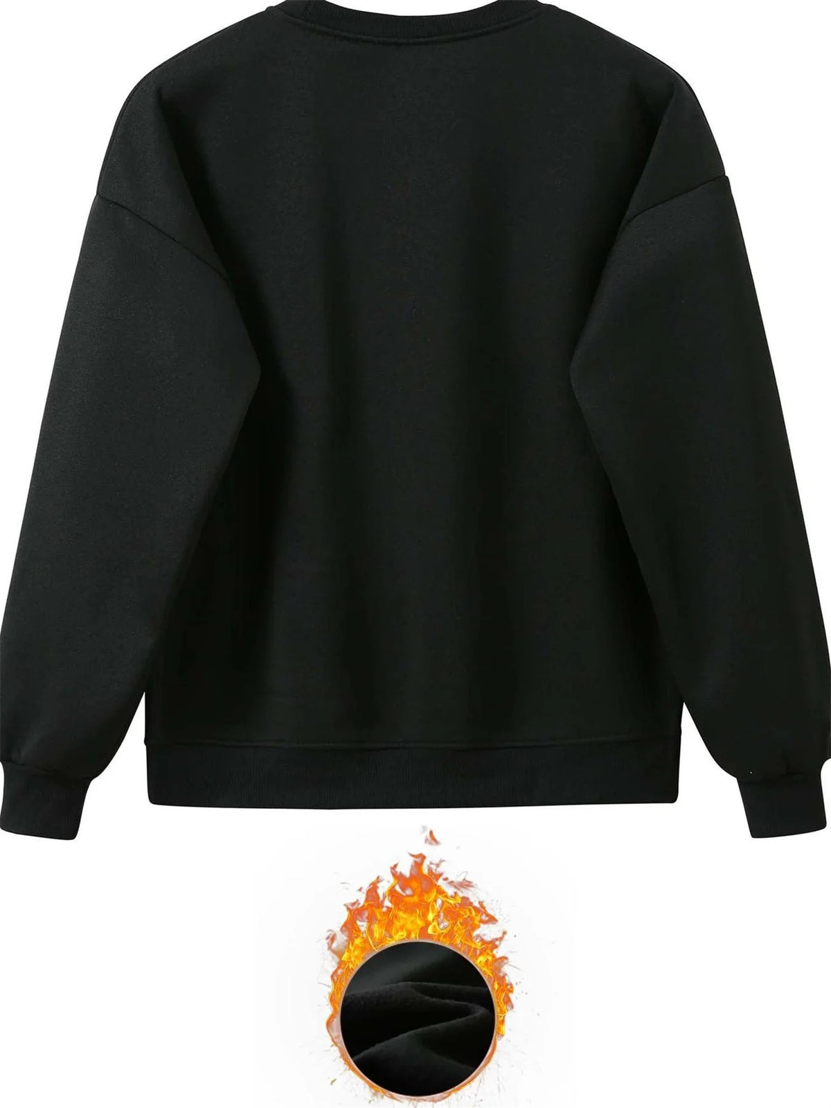 Women's Autumn/Winter Hip Hop Casual Street Fashion Heart Pattern Printed Round Neck Sweatshirt+Sweatpants Warm Set