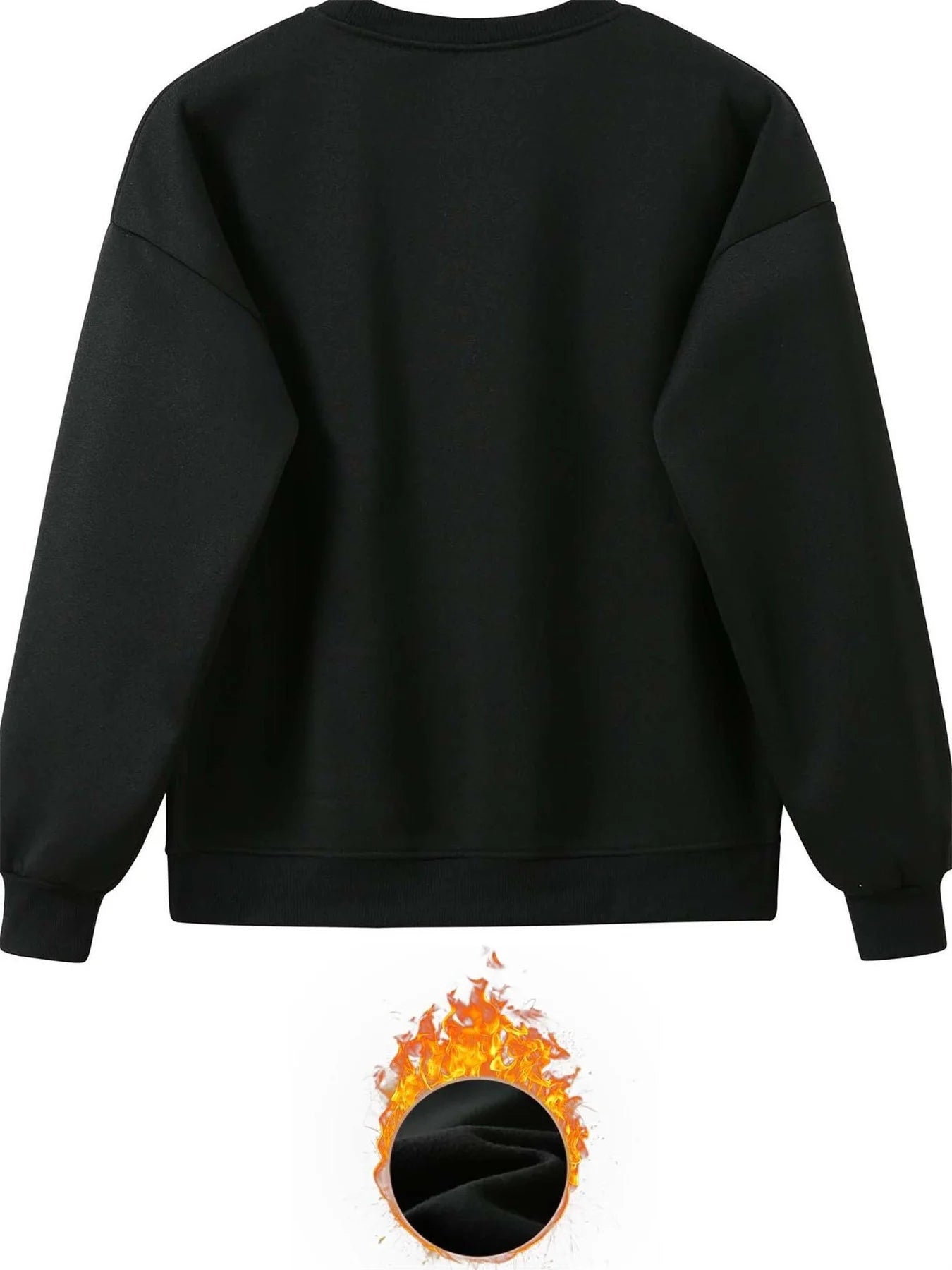 Women's Autumn/Winter Hip Hop Casual Street Fashion Heart Pattern Printed Round Neck Sweatshirt+Sweatpants Warm Set