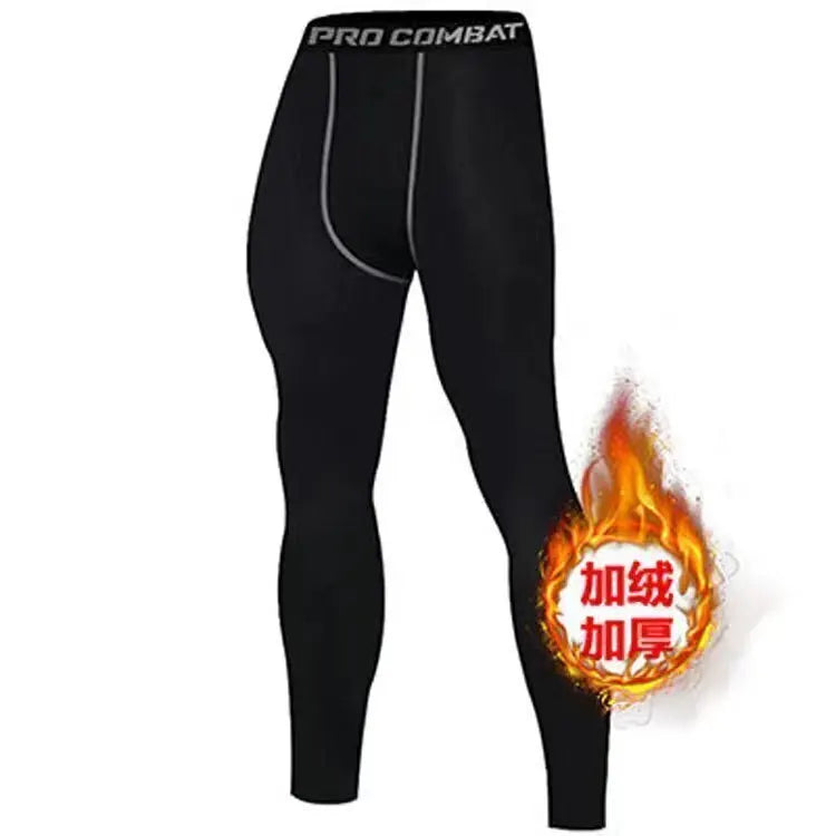 New Winter Warm Men Fleece Thermal Undershirts Long Johns Underwear Set Compression Tights Fitness Sports Tracksuit Set Shirt