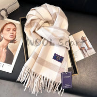 2025 New Wool Women Scarf Luxury Cashmere Winter Blanket Wraps Casual Plaid Print Pashmina Bufanda Travel Poncho Stoles Echarpe