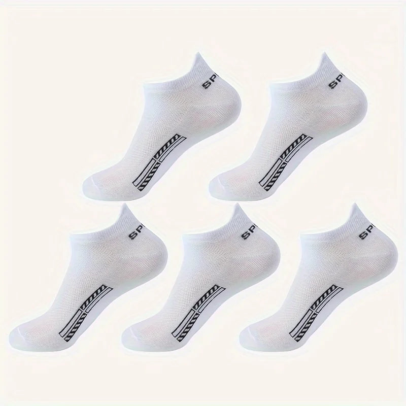 5/10 Pairs Cotton Men's Short Socks Crew Ankle Breathable Mesh Sports Casual Women Summer Low-Cut Thin Sock for Male