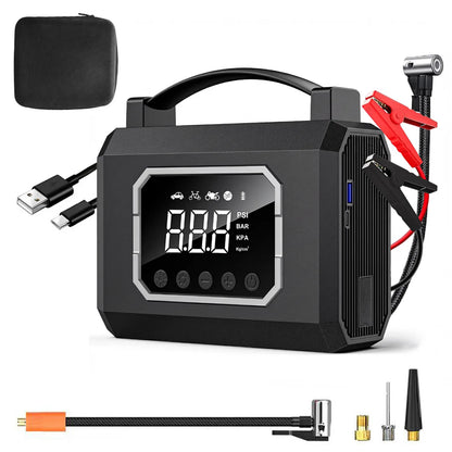 6000mAh 160PSI Air Compressor Tire Inflator Jump Starter Air Compressor 12V Car Jump Starter Engine Air Pump Inflatable Pump