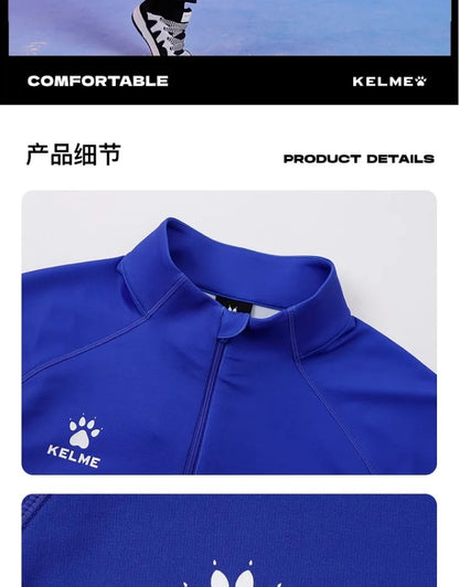 Kelme Sports Hoodie Half Zip Running Long Sleeved Men's Autumn And Winter Fitness Jacket Football Training Suit Running