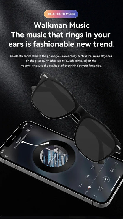 New Camera Smart Music Women Men Sports Sunglasses Headphones Wireless Bluetooth Talking Headset HIFI Audio Bluetooth Glasses