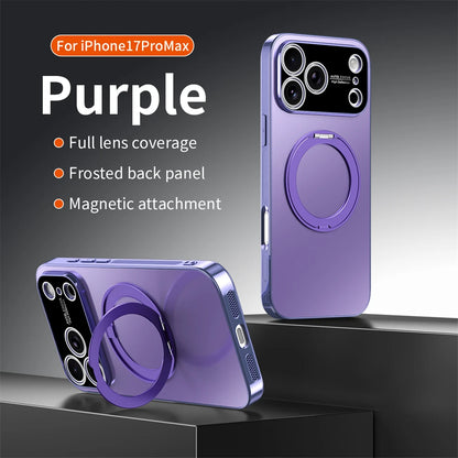 360° Rotating Magnetic Ring Stand Case For Magsafe for iPhone 17 16 15 14 13 Pro Max Air Matte Plating Shockproof Phone Cover