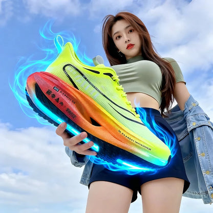 Men Running Shoes Carbon Plate Marathon Speciality Sports Breathable Lightweight Women's Comfortable Nonskid Leisure Sneakers