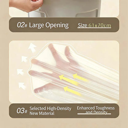 MILONG 100PCS Drawstring Trash Bags 13 Gallon Strong Large Household Portable Thickened Disposable Garbage Plastic  Waste Bags