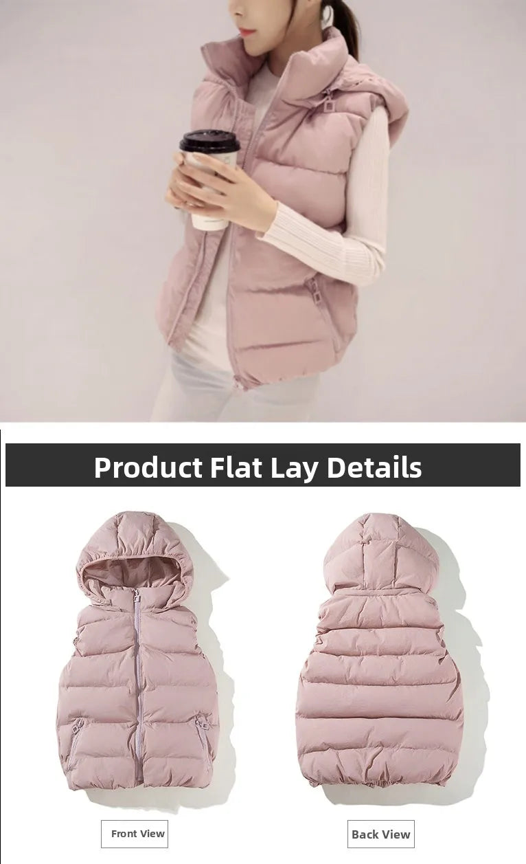 ort Padded Vest Women's Sle Quilted Jaet Slim Fit ex Zipper Closure Cotton Polyester Blend Autumn Winter Outerwear