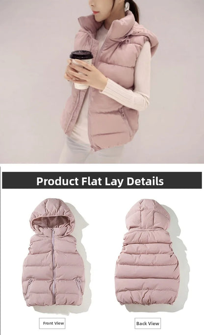 ort Padded Vest Women's Sle Quilted Jaet Slim Fit ex Zipper Closure Cotton Polyester Blend Autumn Winter Outerwear