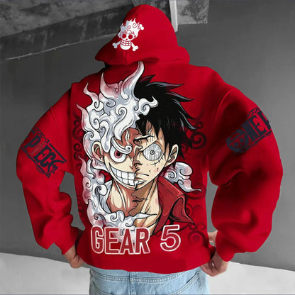 One Piece Luffy Gear 5 Nika Anime Hoodie Men Women Streetwear Casual Pullover Sweatshirt Autumn Winter Cosplay Long Sleeve Tops
